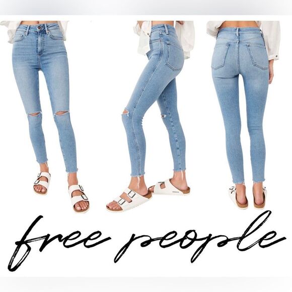 NWT Free People High Waist Raw Ankle Denim Sz 24 - Picture 2 of 16